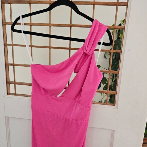 Katie May Ash Dress Barbie Pink One-Shoulder Sleeveless Cutout Bodycon Small S - Picture 5 of 13